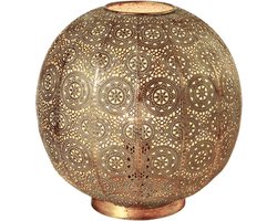 Oosterse tafellamp Motivo antiek goud-wit met gaatjes Ø 32cm
