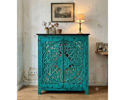Oosterse vintage kast Ashan II - turquoise