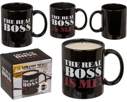 OOTB The Real Boss Mok – Grote Koffiebeker 325ml – Grappig Cadeau voor Vrouwen – Mok Baas – Keramiek