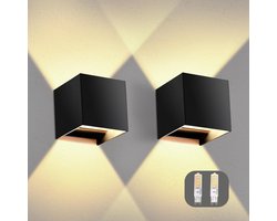 OOWOLF 2-delige LED-wandlamp voor binnen en buiten, moderne op/neer-wandlamp met 2 vervangbare G9-lampen, IP65 waterdicht, aluminium LED, warm wit 3000K [Energieklasse F]