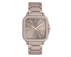 OOZOO Timepieces - Taupe horloge met roestvrijstalen armband - C11608