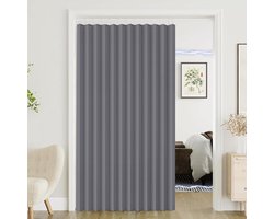 Op maat gemaakt magnetisch deurscherm - onzichtbaar opvouwbaar ontwerp voor slaapkamer en woonkamer - grijze kamerverdeler B150 x H180 cm, eenvoudige installatie, huisdiervriendelijk en veelzijdig