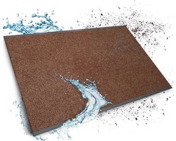 Op maat gemaakte schoonloopmat 90 x 100 cm, Bruin, Voor entree, Vloermat