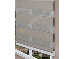 Op maat Verduisteren Duo rolgordijn taupe 163x200