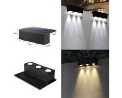 Op zonne-energie werkende buitenverlichting voor op de binnenplaats, wandverlichting voor in huis, spot voor op het balkonhek, waterdichte sfeerverlichting voor in de tuin (twee kleuren)