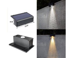 Op zonne-energie werkende buitenverlichting voor op de binnenplaats, wandverlichting voor in huis, spot voor op het balkonhek, waterdichte sfeerverlichting voor in de tuin (twee kleuren)