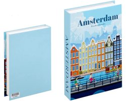Opberg boek - Amsterdam - Blauw - Opbergbox - Opbergdoos - Decoratie woonkamer - Boeken - Nep boek - Opbergboek
