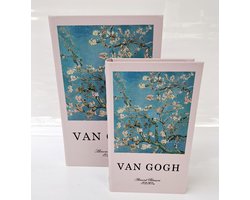 Opberg box Van Gogh Almond Blossom set van 2 BK137M2500 boekendoos - opbergdoos - decoratie - vintage - deco - decoratieve boeken - doos boek - kasboek - dozen - kluizen boek - kist - decoratief