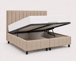Opberg Boxspring Aurelia - 180x200 Compleet - Beige - Luxe Living Home