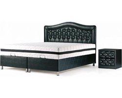 OPBERG BOXSPRING DIAMOND - Boxspring met opbergruimte – zwart -  140X200