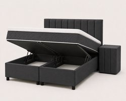 Opberg Boxspring Elise - 180x200 Compleet - Bruin - Luxe Living Home