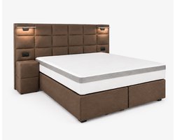 Opberg Boxspring Évora - 180x200 Compleet - Bruin - Luxe Living Home