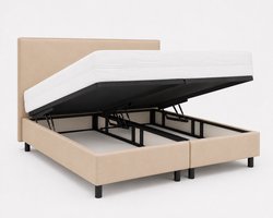 Opberg Boxspring Savelle - 90x200 Compleet - Beige - Luxe Living Home