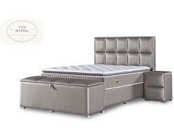 Opberg Boxspring Scarlett zonder matras Taupe 180x200