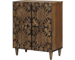 Opberg Dressoir - Opbergkast Hout - Woonkamer Organiseren - Massief Mangohout - 75 cm Hoog - Bruin