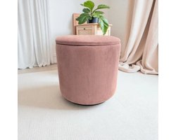 Opberg poef Arth roze 38cm