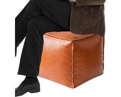 Opberg Poef - Zetel Kruk - Ruimte Besparen - Inklapbaar Ontwerp - 40 cm - Oranje