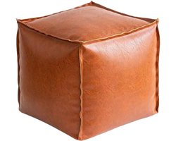 Opberg Voetenbank - Zetel met opbergruimte - Ruimtebesparend wonen - Opvouwbaar kubusdesign - 40 cm - Oranje
