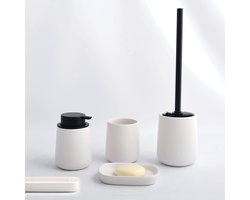 Opbergbak keramische badkamerorganizer maonie - fruit thee cosmetica sieraden - ovale wastafel badkamer kasten - mat wit