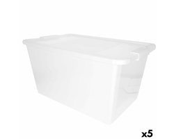 Opbergbak met Deksel Curver Wit Plastic 40 L 55 x 28 x 35 cm (5 Stuks)