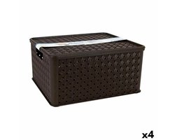 Opbergbak met Deksel Tontarelli Arianna 33,5 x 29,5 x 16,5 cm (4 Stuks)