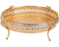 Opbergbak Ovale - Fruitschaal Tafel - Eten Presenteren - Corrosiebestendig Materiaal - 22 x 17 x 10 cm - Goud