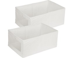 Opbergbakken 2 Stuks - Vouwbare Box met Transparant Venster - Duurzaam Katoen en Linnen - ShopVlot