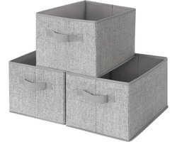 Opbergbakken Set van 3 | Vouwbare Opbergdozen voor Kleding | Organizer voor Kast en Huiskamer | Grijs