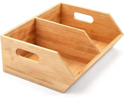Opbergbakken Voorraadkast - Houten Organizer - Keuken Ordenen - Stapelbaar Ontwerp - 13x305x13 cm - Natuurlijk Hout