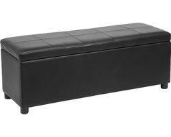 Opbergbank bedkist opbergbox 119x38x45 cm kunstleer zwart