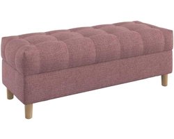Opbergbank Gestoffeerd - Voetenbankje Kist - Zitplaats Creëren - Knooptufting Design - 120 cm Breed - Roze