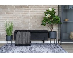 Opbergbank in Zwart Fluweel met Opslag (95 cm) | House Nordic