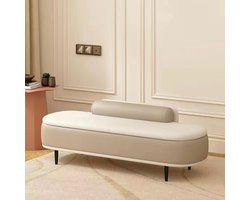 Opbergbank Leer - Zitbank Bank - Entree Opbergen - Verborgen Opbergruimte - 60-120cm - Khaki