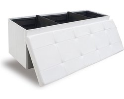 Opbergbank met Deksel en Opbergruimte - 110 cm Kunstleer Zitbank voor Tot 250 kg - Ideaal als Halbank, Kistenbank of Wasmand