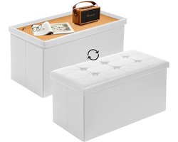 Opbergbank met dubbele functie - multifunctioneel - 1 stuk - zwart - synthetisch leer - 76 x 38 x 38 cm