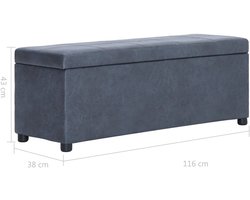 Opbergbank met Kunstsuède in Grijs voor Woonkamer en Entree