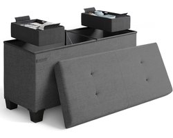 Opbergbank met Opbergmogelijkheden, 76 cm Zitbank voor Einde Bed en Woonkamer