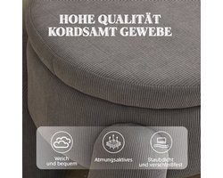 Opbergbank – Opbergbox – Zitbank – Halbank – Opbergkist – Grijze Chenille Stoffering – Stevig Houten Frame