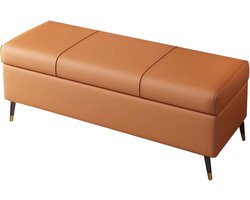 Opbergbank - Ottomaanse bank - Ruimte Organiseren - Nano-tech doek - 90 cm - Oranje