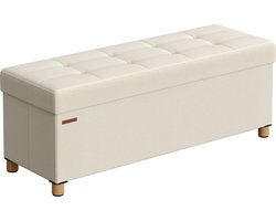 Opbergbank Ottomaanse Zitkist - Voetensteun - MDF - Imitatielinnen - 25D Schuim - 38cm x 110cm x 40cm