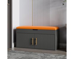 Opbergbank - Schoenenbank - Entree Organisatie - Volledig Gemonteerd - 70 cm Breed - Zwart Grijs