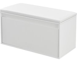 Opbergbank schoenenkast met lade 80x39x45 cm wit
