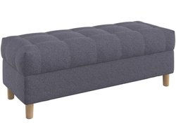 Opbergbank - Voetenbank Kist - Extra Zitplaats - Waterafstotende Stof - 120 cm Breed - Antraciet
