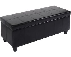 Opbergbank & Zitbank Kriens – Luxe Kunstleder – 112x45x45 cm – Ruime Opbergruimte – Stevig & Stijlvol – Zwart
