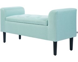 Opbergbank – Zitbank – Opbergkist – Halbank – Poef – Vintage Design – 130 kg Draagvermogen – Rubberen Houten Poten