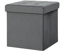 Opbergbank - Zonder Afmeting - Opvouwbare Zitkruk Met Opbergruimte - Compact Ontwerp - MDF En Schuim - Grijs