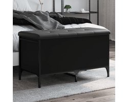 Opbergbank Zwart Hout 82x42x45cm - Sierbank en Schoenenbank voor Hal