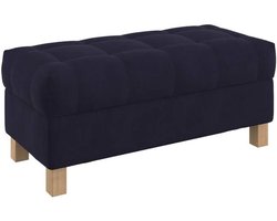 Opbergbankje - Voetenbankje Deken Kist - Woonkamer Organisatie - Gestroomlijnd Getuft - 100 cm Breed - Donkerblauw