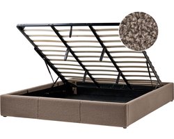 Opbergbed zonder hoofdbord Bouclé DINAN 180 x 200 cm Taupe