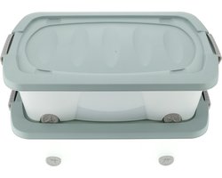 Opbergbox 24liter Groen - Set van 2 - Onderbedbox (60x38.5x18 cm - Opberger op Wielen met Druksluiting